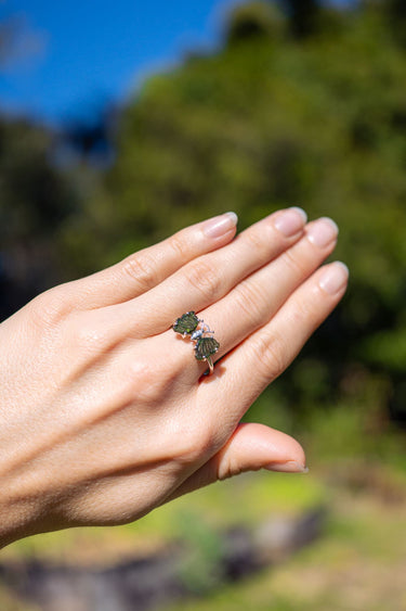 Green Tourmaline Butterfly Ring